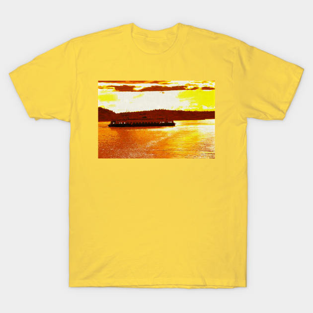 Ferry Boat Gouache T-Shirt by Tes331